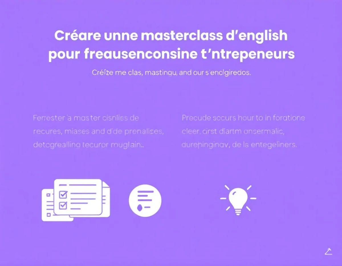Créer une masterclass d'anglais pour freelances et entrepreneurs